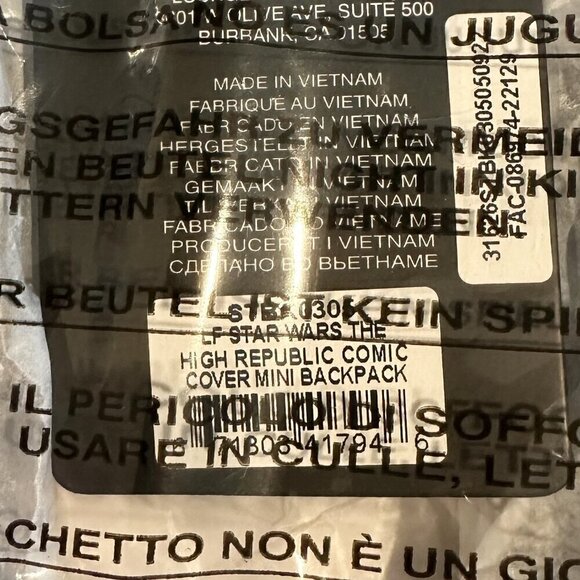 NWT Disney Star Wars The High Republic Comic Cover Mini Bag Backpack - Picture 4 of 9